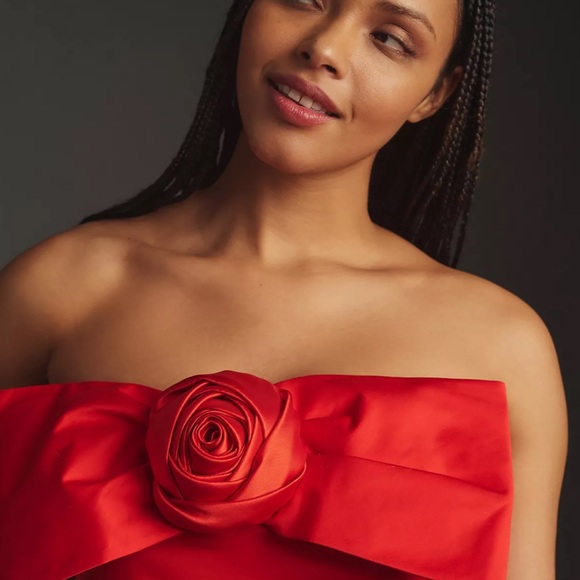 Anthropologie Red Bow Dress - Picture 6 of 7